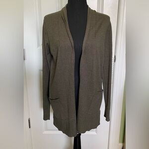 Pink Clover Olive Green Open Front Women's Cardigan Small Pockets NWOT